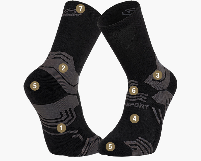 TREK GR black/grey sock